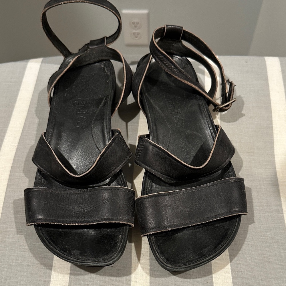 Timberland Black Leather Women's Strappy Sandals
